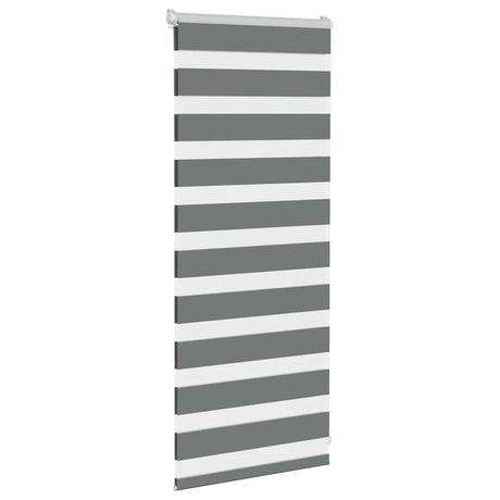 VidaXL store enrouleur zèbre 55x100 cm largeur de tissu 50,9 cm gris foncé