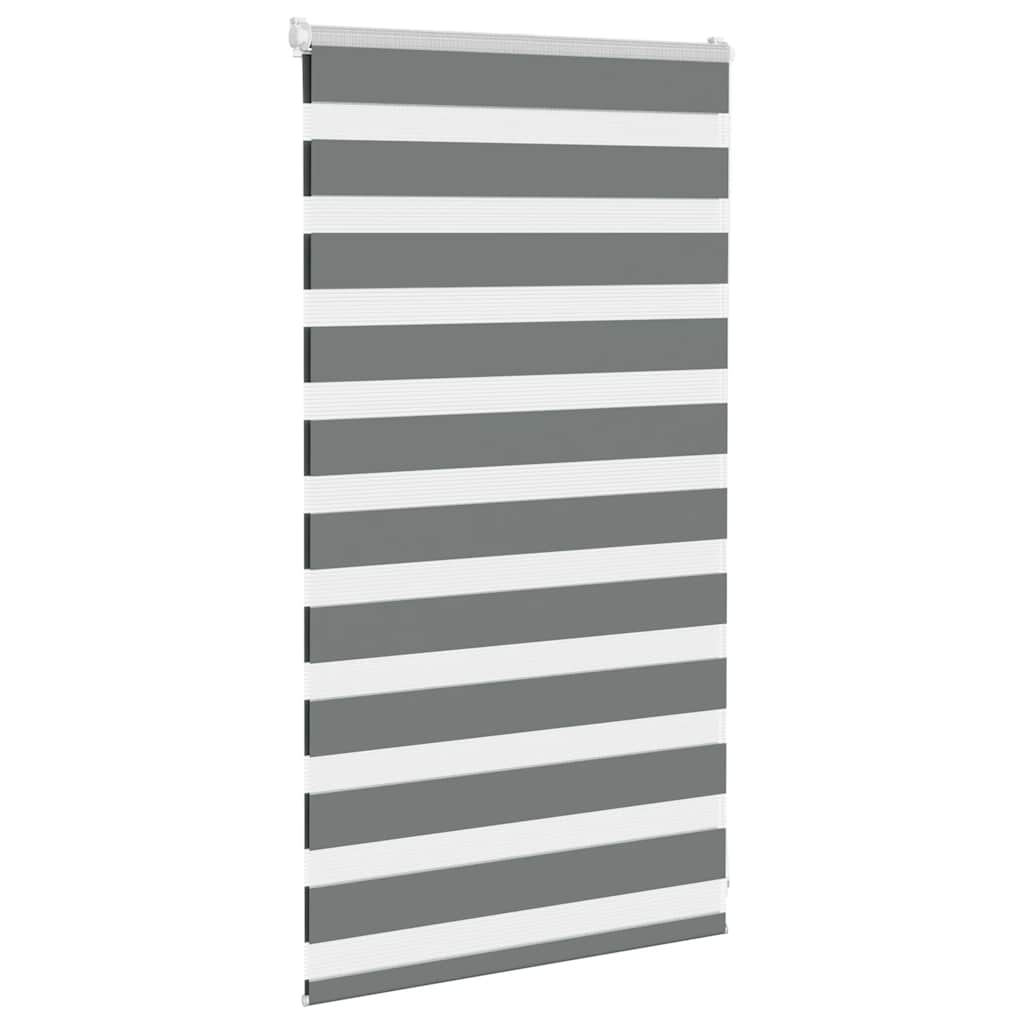 VidaXL store enrouleur zèbre 70x100 cm largeur de tissu 65,9 cm gris foncé