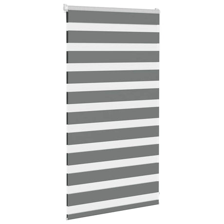 VidaXL store enrouleur zèbre 75x100 cm largeur de tissu 70,9 cm gris foncé