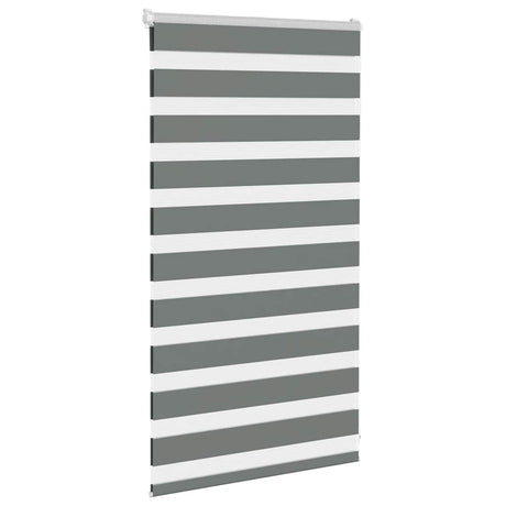 VidaXL store enrouleur zèbre 80x100 cm largeur de tissu 75,9 cm gris foncé