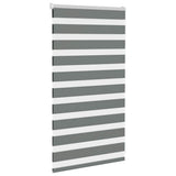 VidaXL store enrouleur zèbre 85x100 cm largeur de tissu 80,9 cm gris foncé