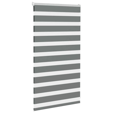 VidaXL store enrouleur zèbre 90x100 cm largeur de tissu 85,9 cm gris foncé