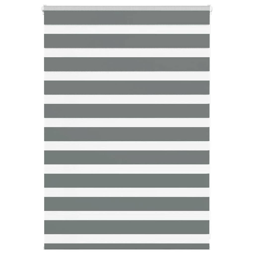 VidaXL store enrouleur zèbre 100x100 cm largeur de tissu 95,9 cm gris foncé