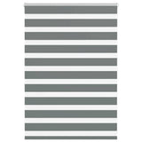 VidaXL store enrouleur zèbre 100x100 cm largeur de tissu 95,9 cm gris foncé