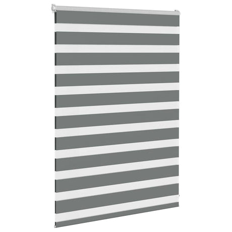 VidaXL store enrouleur zèbre 100x100 cm largeur de tissu 95,9 cm gris foncé