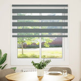 VidaXL store enrouleur zèbre 125x100 cm largeur de tissu 120,9 cm gris foncé