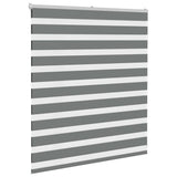 VidaXL store enrouleur zèbre 125x100 cm largeur de tissu 120,9 cm gris foncé