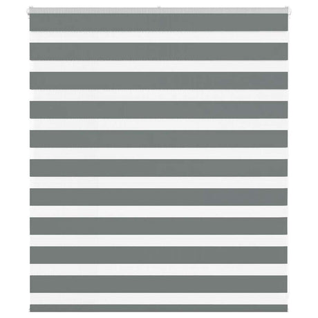 VidaXL store enrouleur zèbre 130x100 cm largeur de tissu 125,9 cm gris foncé