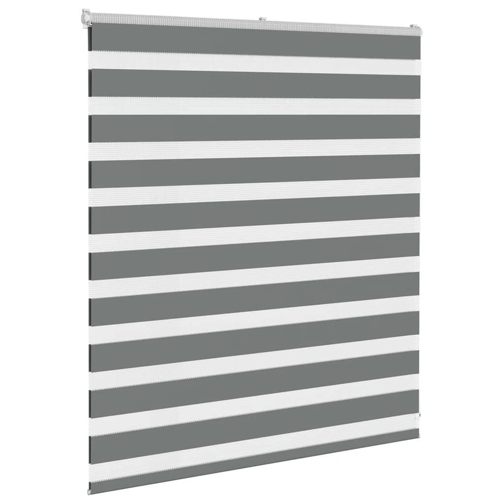 Vidaxl Zebra Roller Blind 130x100 cm Szerokość tkaniny 125,9 cm ciemnoszary