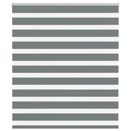 VidaXL store enrouleur zèbre 135x100 cm largeur de tissu 130,9 cm gris foncé
