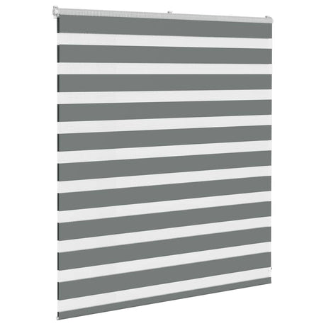 VidaXL store enrouleur zèbre 135x100 cm largeur de tissu 130,9 cm gris foncé