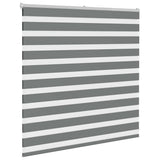 VidaXL store enrouleur zèbre 140x100 cm largeur de tissu 135,9 cm gris foncé