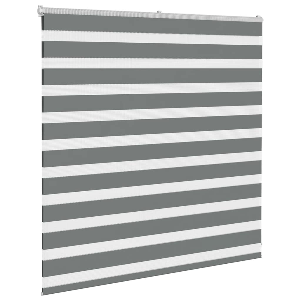 VidaXL store enrouleur zèbre 150x100 cm largeur de tissu 145,9 cm gris foncé