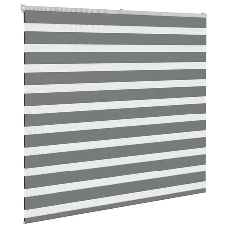 VidaXL store enrouleur zèbre 165x100 cm largeur de tissu 160,9 cm gris foncé