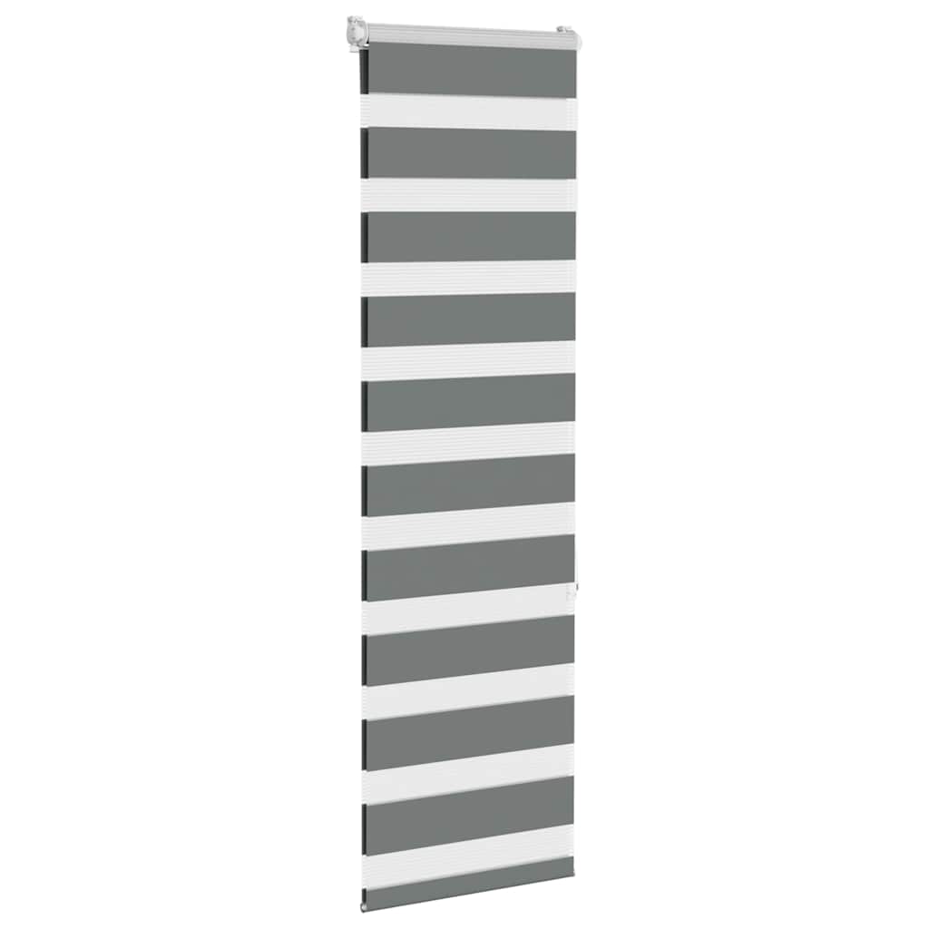 VidaXL store enrouleur zèbre 40x150 cm largeur de tissu 35,9 cm gris foncé