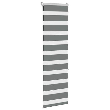 VidaXL store enrouleur zèbre 45x150 cm largeur de tissu 40,9 cm gris foncé