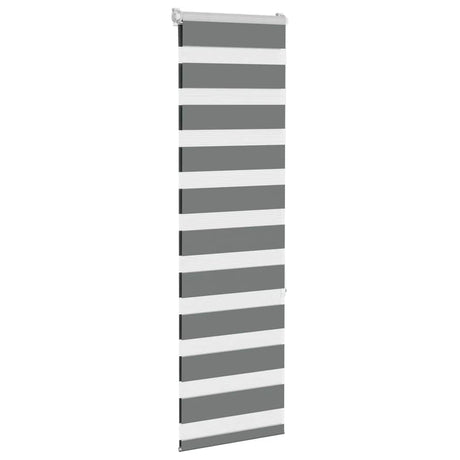 VidaXL store enrouleur zèbre 50x150 cm largeur de tissu 45,9 cm gris foncé