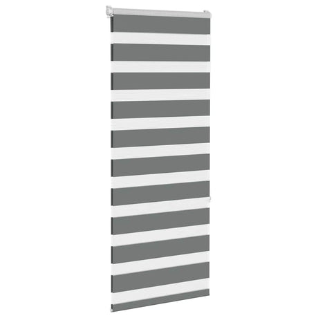 VidaXL store enrouleur zèbre 65x150 cm largeur de tissu 60,9 cm gris foncé