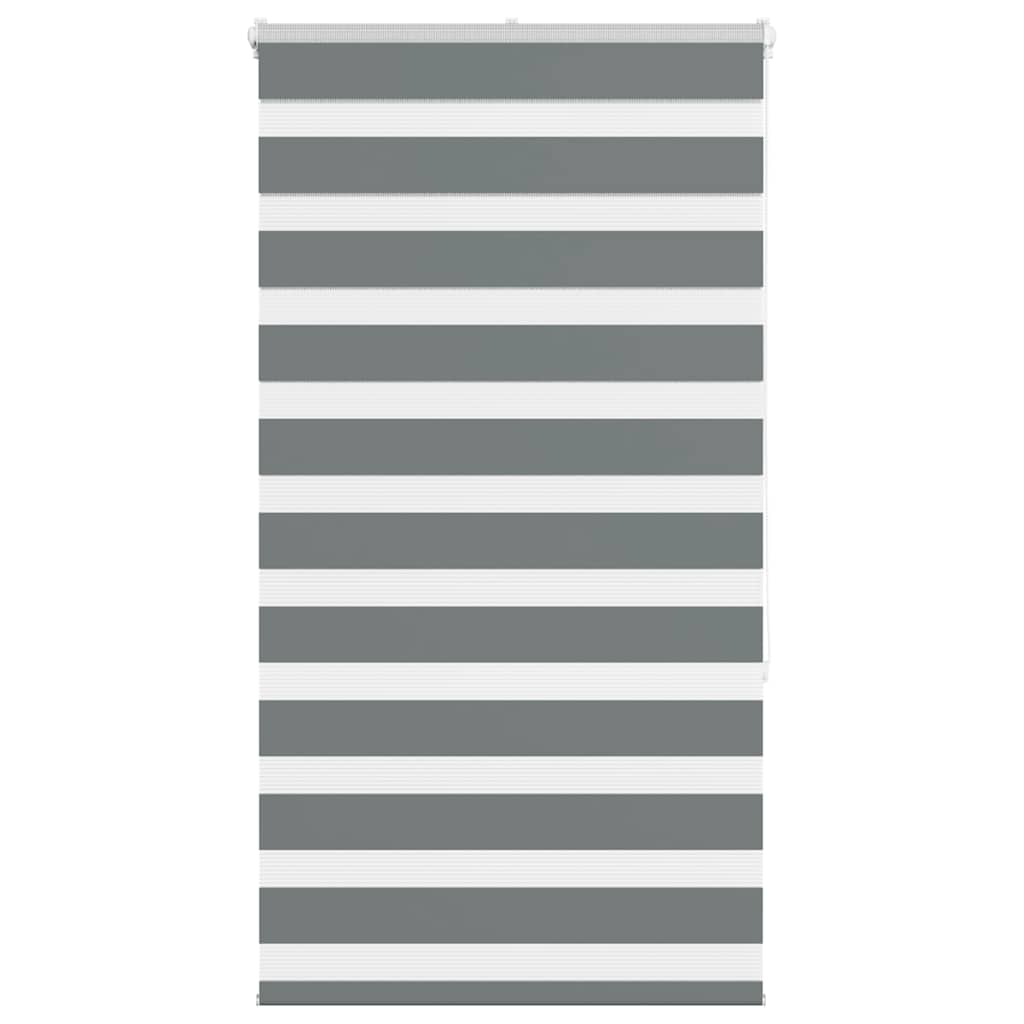 VidaXL store enrouleur zèbre 75x150 cm largeur de tissu 70,9 cm gris foncé