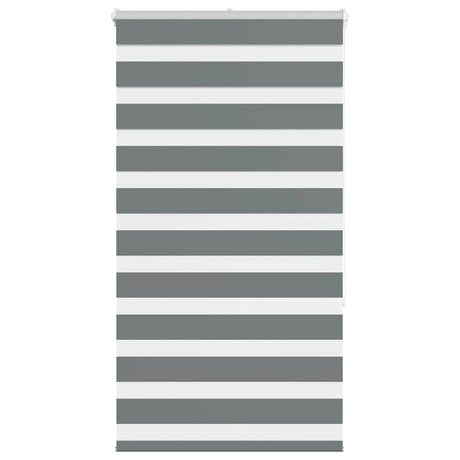 VidaXL store enrouleur zèbre 75x150 cm largeur de tissu 70,9 cm gris foncé