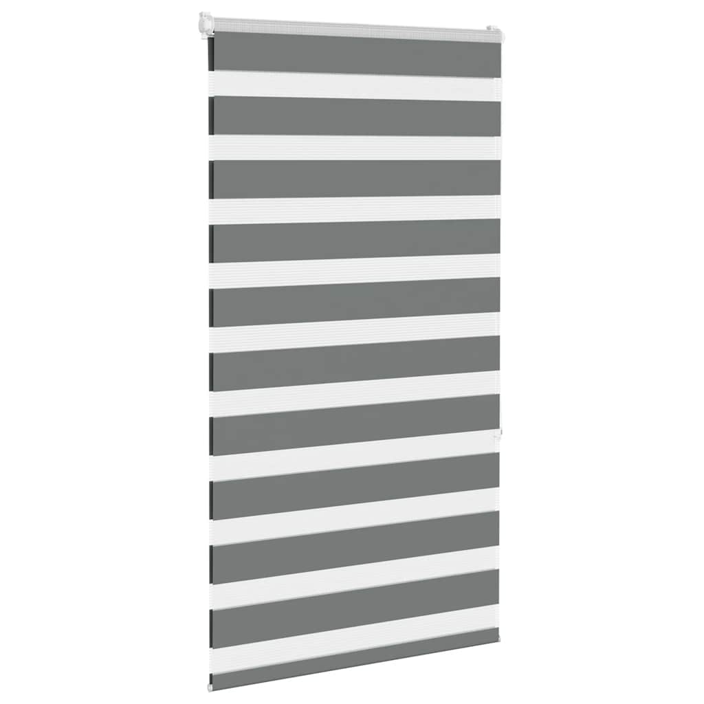 VidaXL store enrouleur zèbre 75x150 cm largeur de tissu 70,9 cm gris foncé