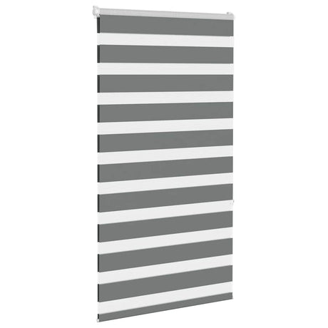 VidaXL store enrouleur zèbre 75x150 cm largeur de tissu 70,9 cm gris foncé