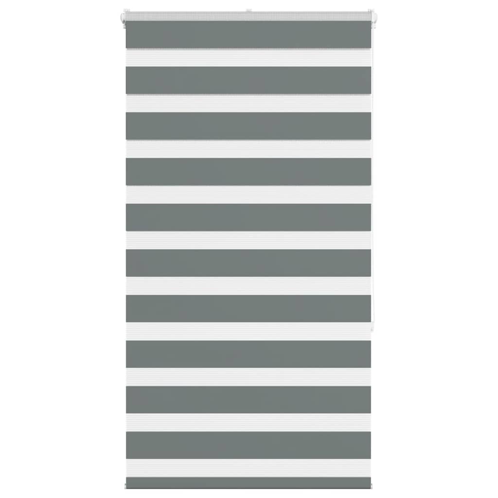 VidaXL store enrouleur zèbre 80x150 cm largeur de tissu 75,9 cm gris foncé