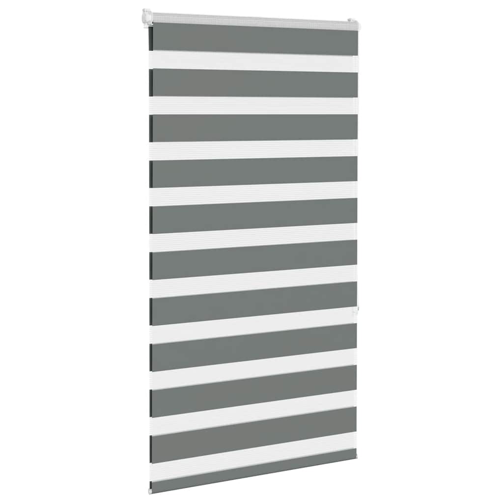 VidaXL store enrouleur zèbre 85x150 cm largeur de tissu 80,9 cm gris foncé