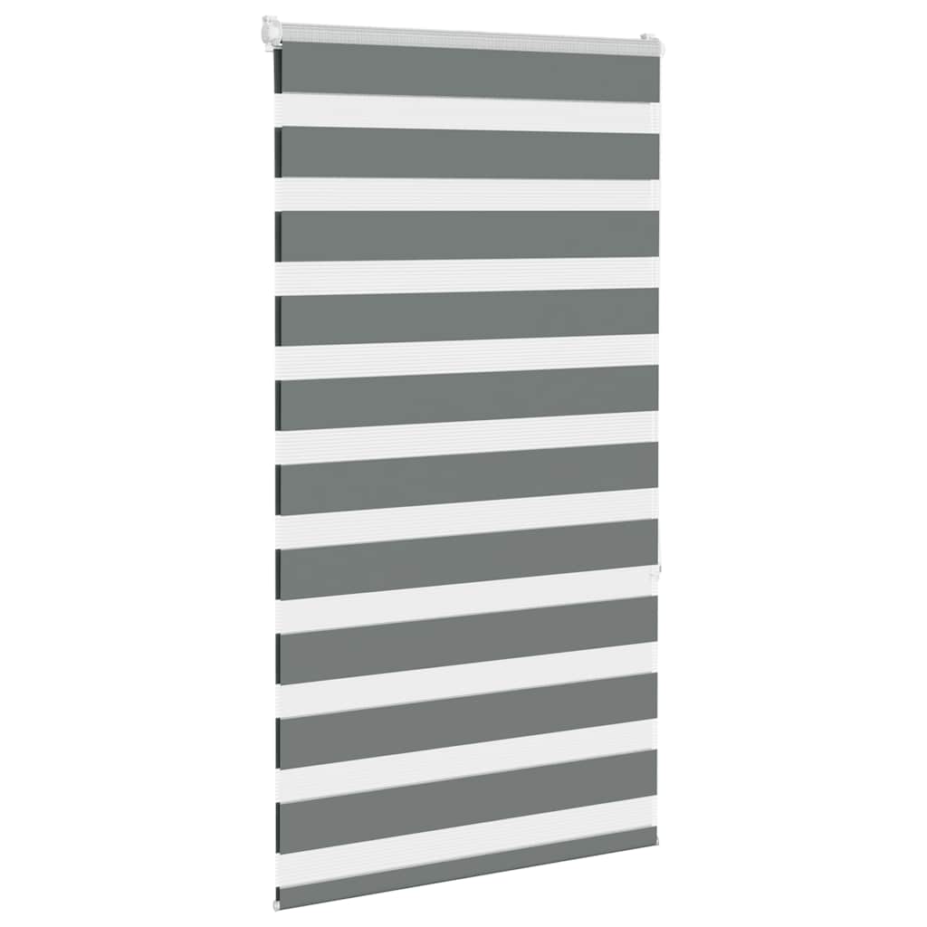 VidaXL store enrouleur zèbre 90x150 cm largeur de tissu 85,9 cm gris foncé