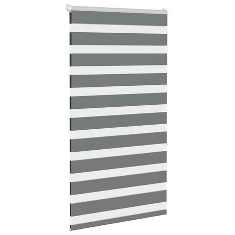 VidaXL store enrouleur zèbre 90x150 cm largeur de tissu 85,9 cm gris foncé