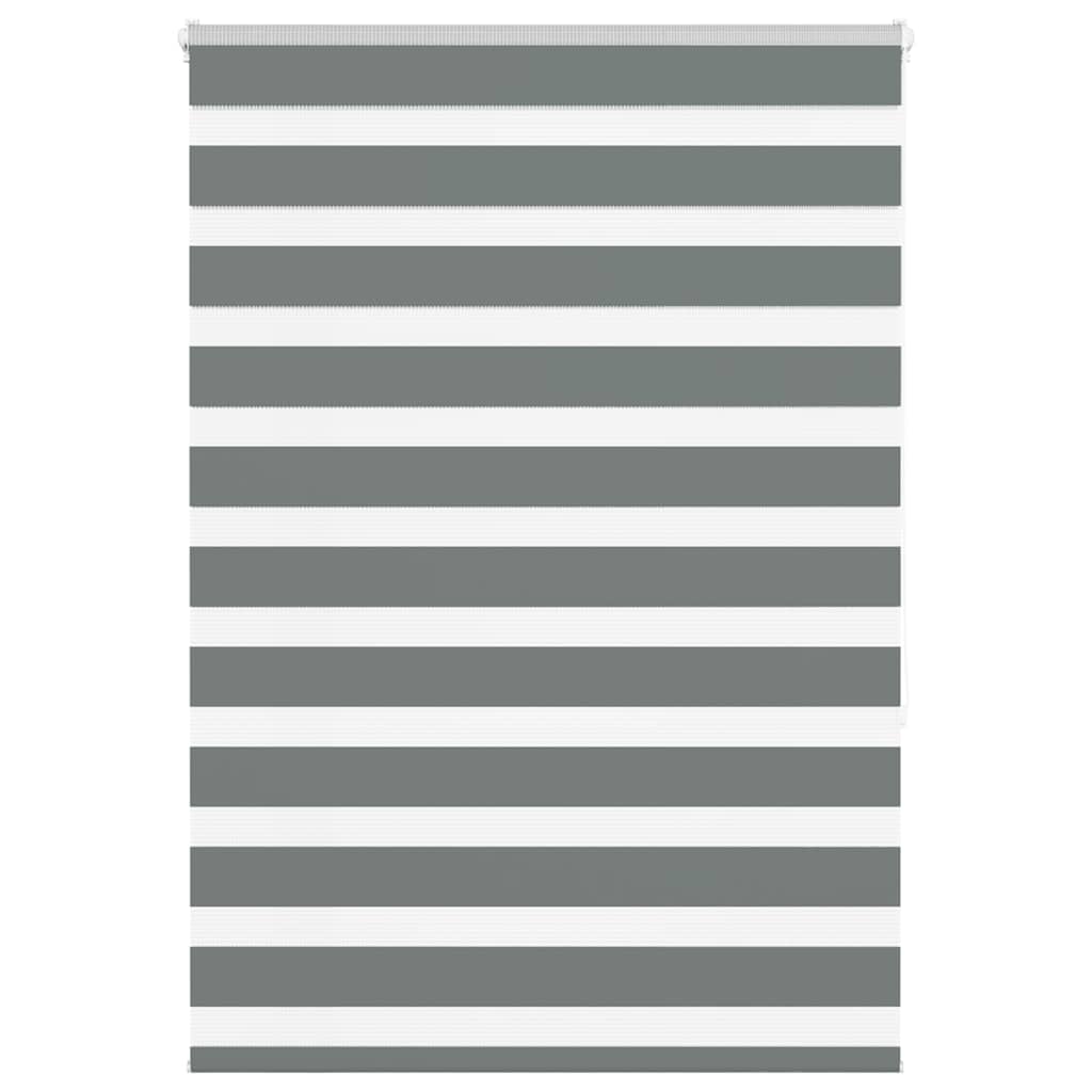 VidaXL store enrouleur zèbre 100x150 cm largeur de tissu 95,9 cm gris foncé