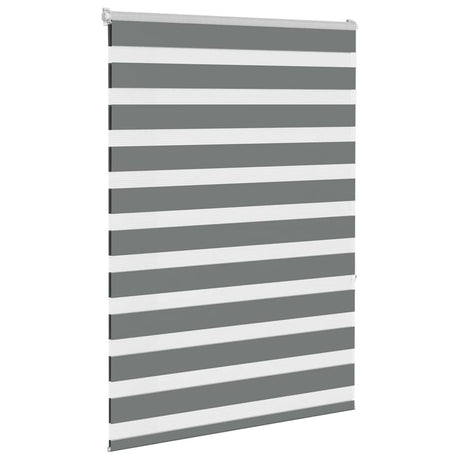 VidaXL store enrouleur zèbre 100x150 cm largeur de tissu 95,9 cm gris foncé