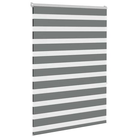 VidaXL store enrouleur zèbre 115x150 cm largeur de tissu 110,9 cm gris foncé