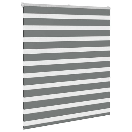 Vidaxx store enrouleur zèbre 130x150 cm largeur de tissu 125,9 cm gris foncé