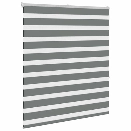 VidaXL store enrouleur zèbre 135x150 cm largeur de tissu 130,9 cm gris foncé