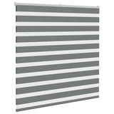 VidaXL store enrouleur zèbre 140x150 cm largeur de tissu 135,9 cm gris foncé