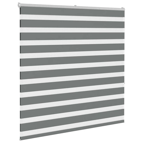 VidaXL store enrouleur zèbre 140x150 cm largeur de tissu 135,9 cm gris foncé