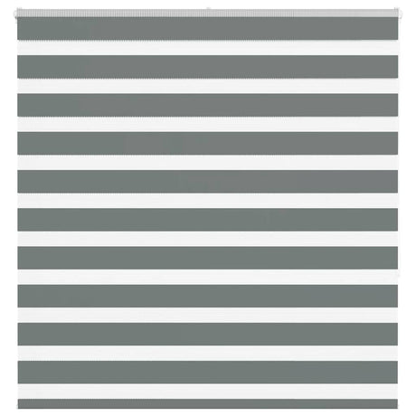 VidaXL store enrouleur zèbre 145x150 cm largeur de tissu 140,9 cm gris foncé