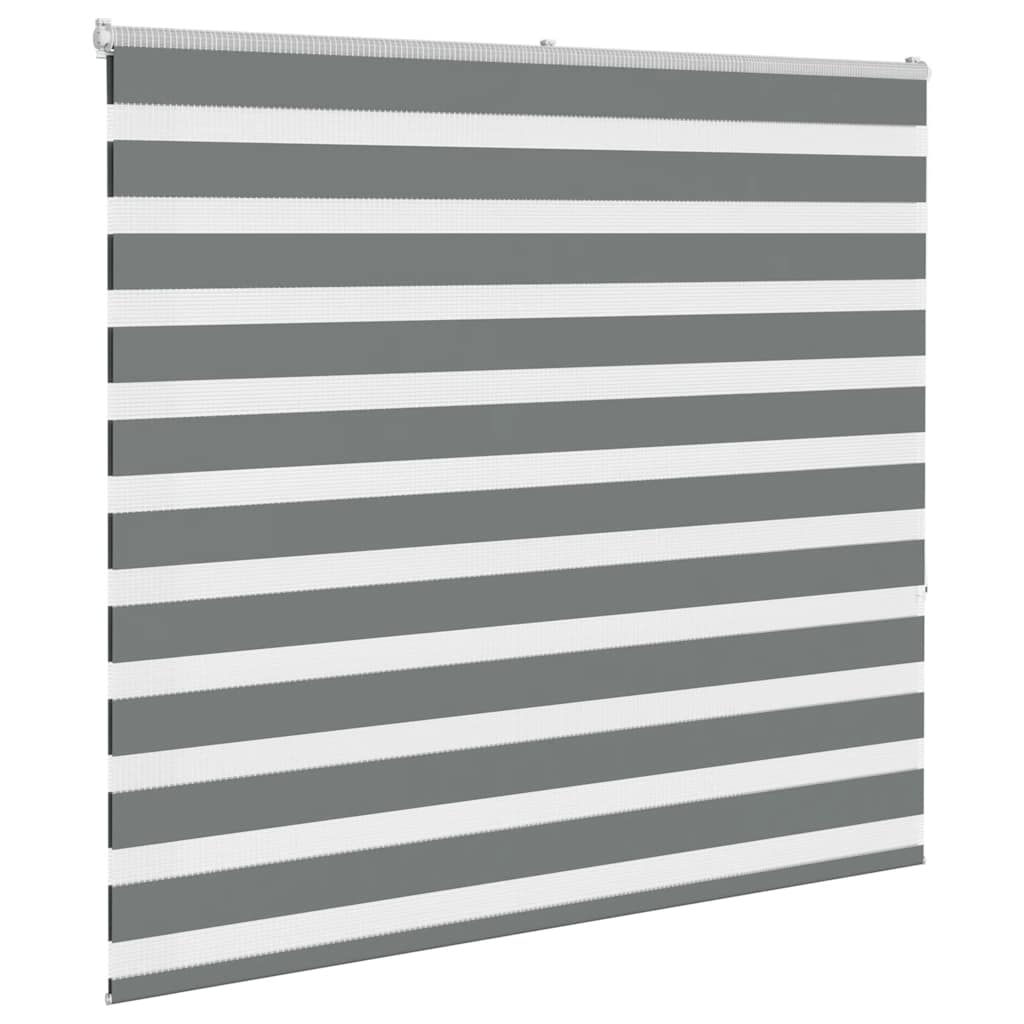 VidaXL store enrouleur zèbre 160x150 cm largeur de tissu 155,9 cm gris foncé