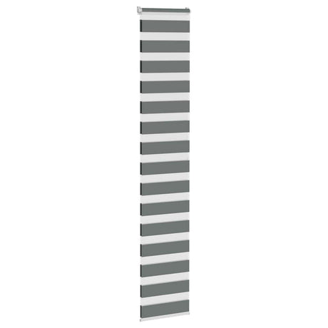 VidaXL store enrouleur zèbre 40x200 cm largeur de tissu 35,9 cm gris foncé