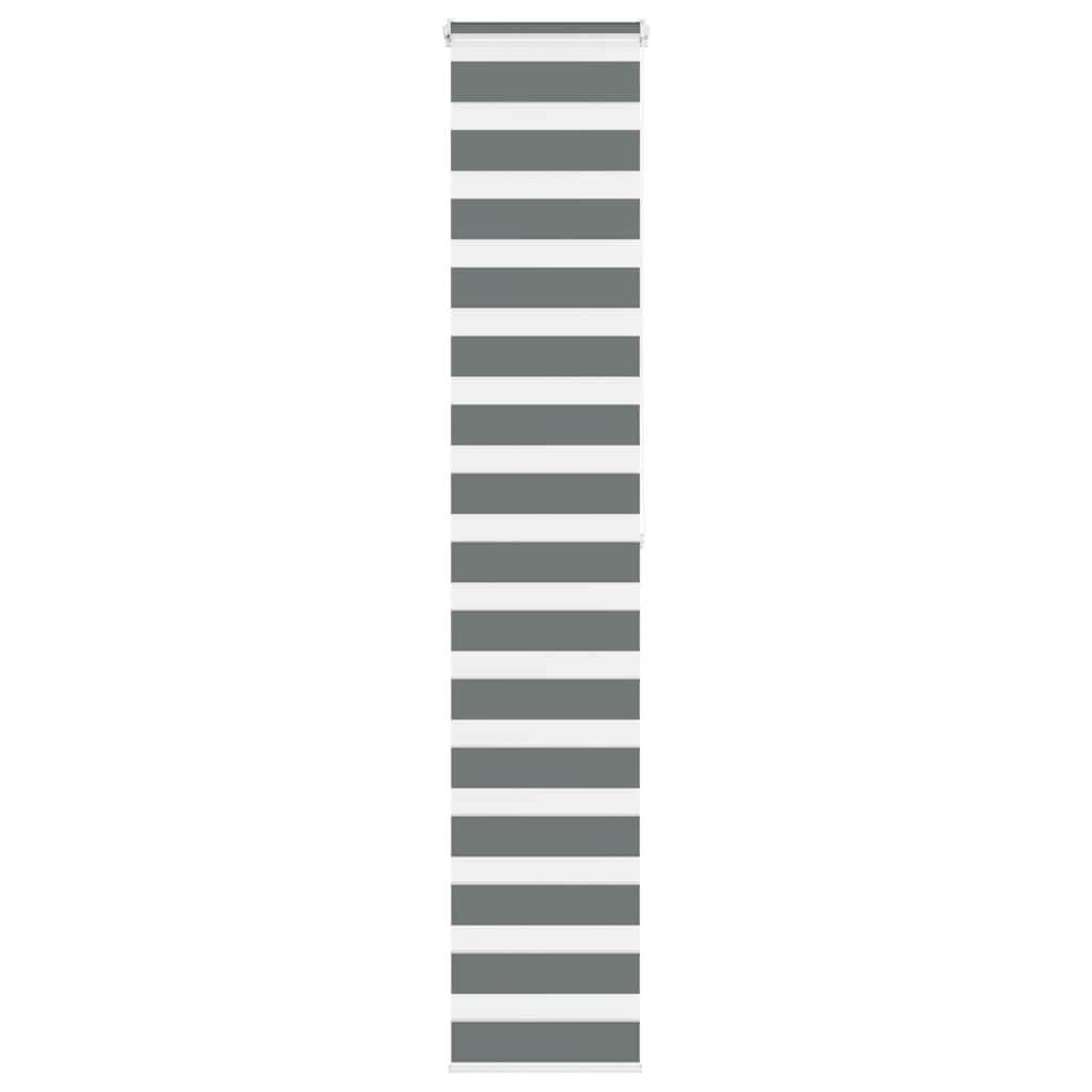 VidaXL store enrouleur zèbre 45x200 cm largeur de tissu 40,9 cm gris foncé