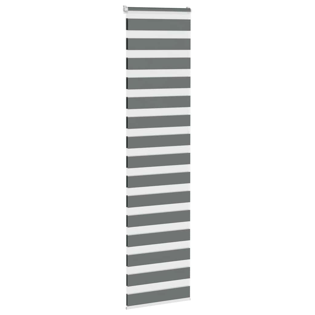 VidaXL store enrouleur zèbre 60x200 cm largeur du tissu gris foncé 55,9 cm