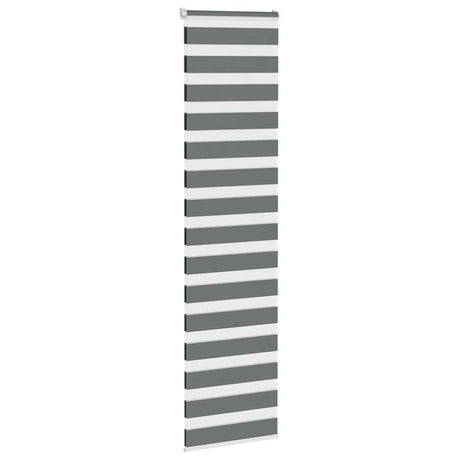 VidaXL store enrouleur zèbre 60x200 cm largeur du tissu gris foncé 55,9 cm