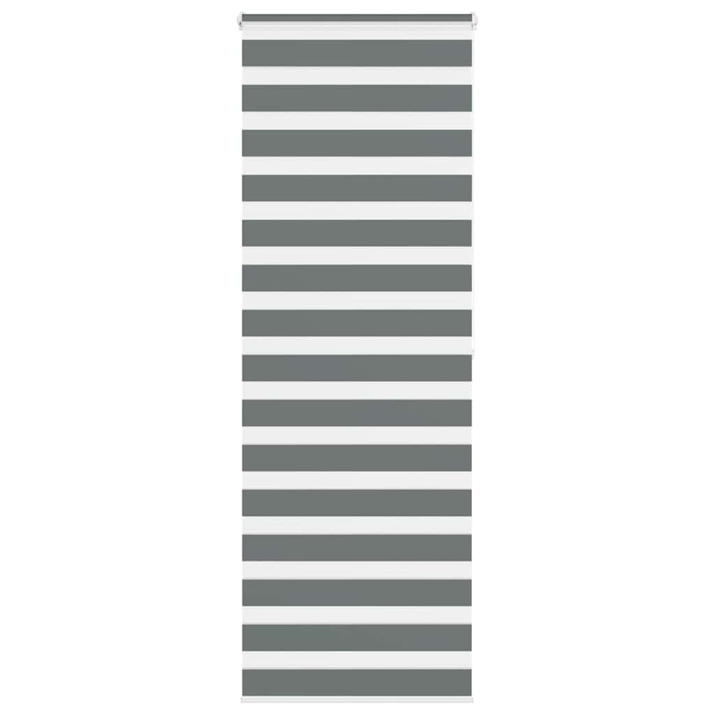 VidaXL store enrouleur zèbre 75x200 cm largeur de tissu 70,9 cm gris foncé