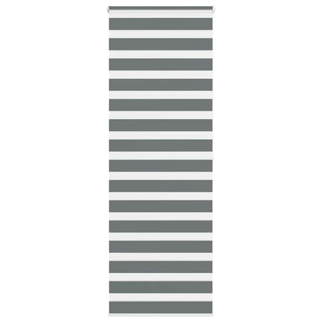 VidaXL store enrouleur zèbre 75x200 cm largeur de tissu 70,9 cm gris foncé