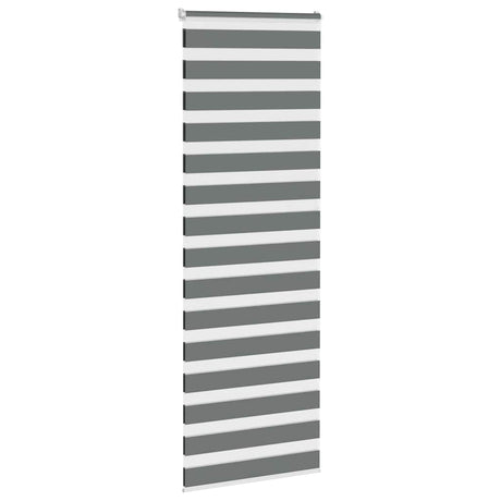 VidaXL store enrouleur zèbre 75x200 cm largeur de tissu 70,9 cm gris foncé
