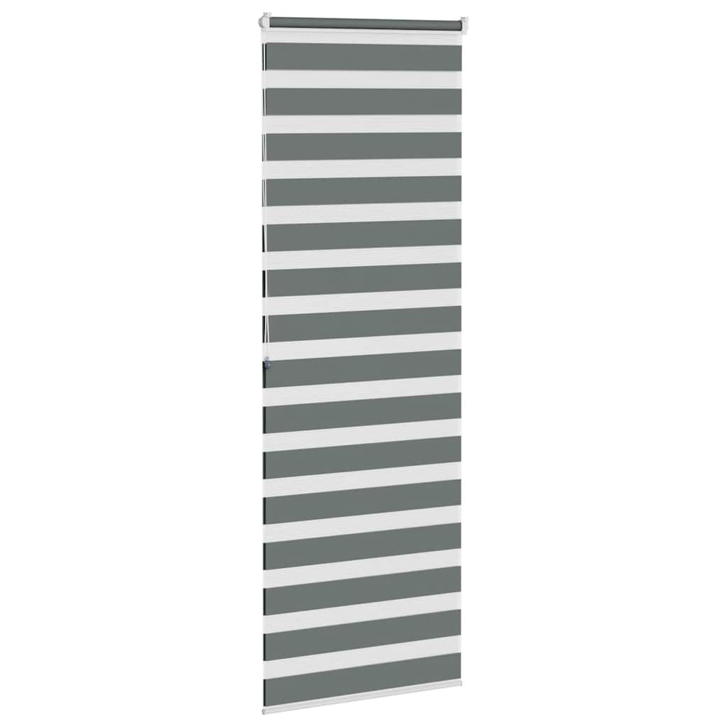 VidaXL store enrouleur zèbre 80x200 cm largeur de tissu 75,9 cm gris foncé