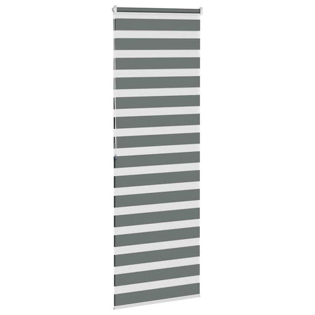 VidaXL store enrouleur zèbre 80x200 cm largeur de tissu 75,9 cm gris foncé