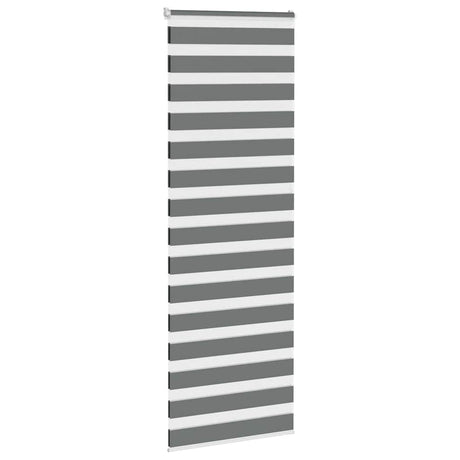 VidaXL store enrouleur zèbre 90x200 cm largeur de tissu 85,9 cm gris foncé