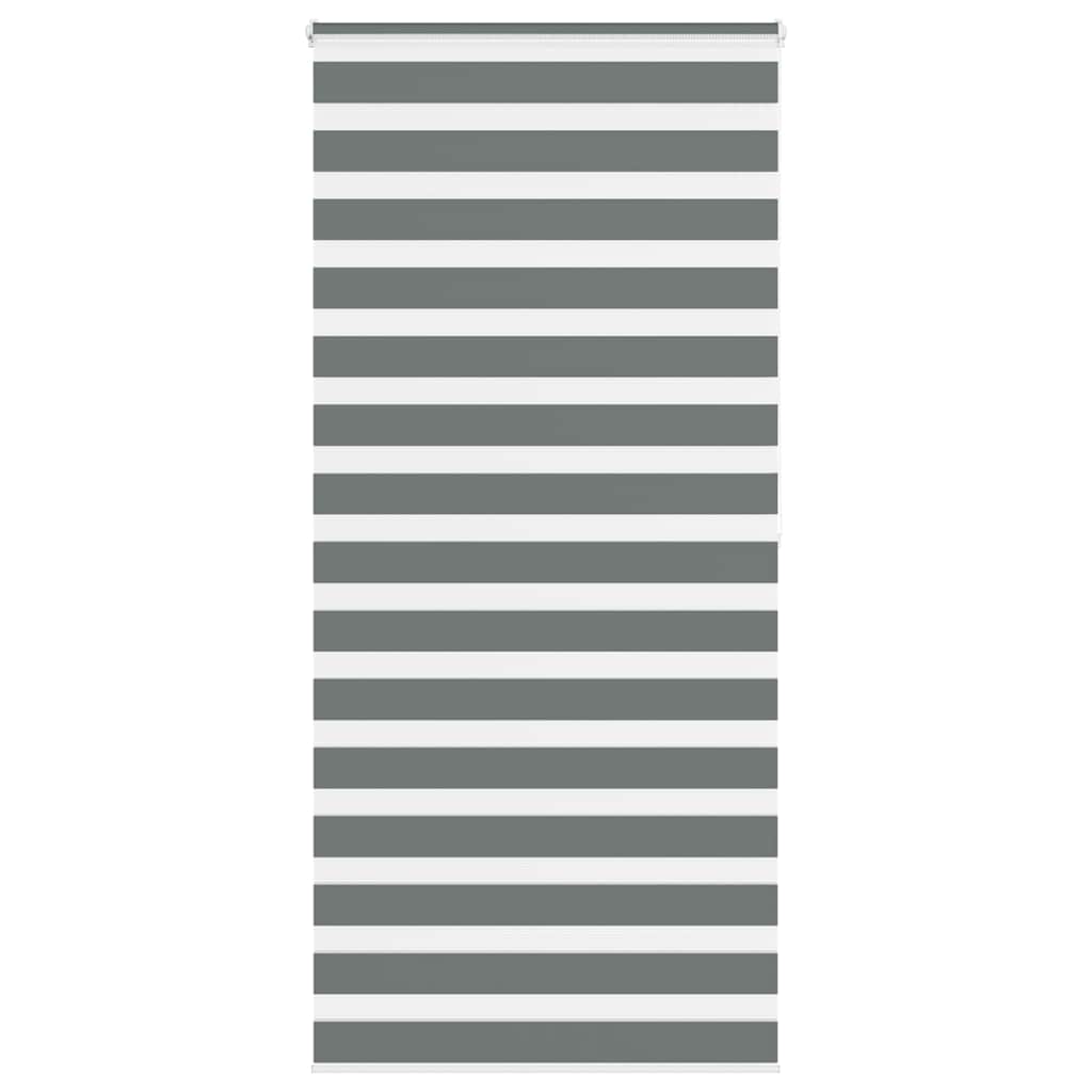 VidaXL store enrouleur zèbre 95x200 cm largeur de tissu 90,9 cm gris foncé